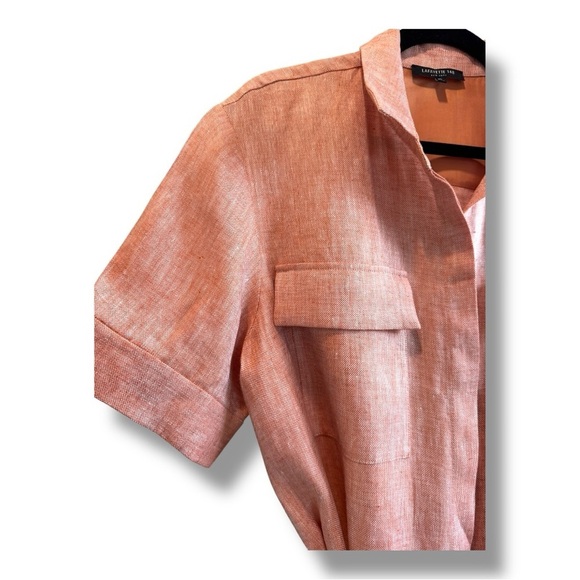 Lafayette 148 NY 100% Linen Belted Shirtdress XL - Picture 4 of 12